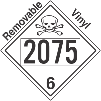 Poison Toxic Class 6.1 UN2075 Removable Vinyl DOT Placard