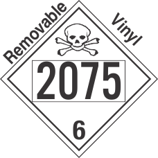 Poison Toxic Class 6.1 UN2075 Removable Vinyl DOT Placard