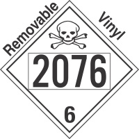 Poison Toxic Class 6.1 UN2076 Removable Vinyl DOT Placard