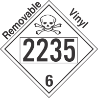 Poison Toxic Class 6.1 UN2235 Removable Vinyl DOT Placard