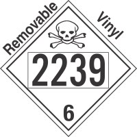 Poison Toxic Class 6.1 UN2239 Removable Vinyl DOT Placard