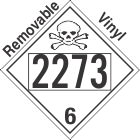 Poison Toxic Class 6.1 UN2273 Removable Vinyl DOT Placard
