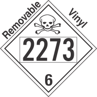 Poison Toxic Class 6.1 UN2273 Removable Vinyl DOT Placard