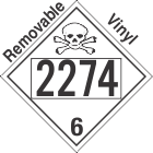 Poison Toxic Class 6.1 UN2274 Removable Vinyl DOT Placard