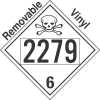 Poison Toxic Class 6.1 UN2279 Removable Vinyl DOT Placard