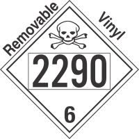 Poison Toxic Class 6.1 UN2290 Removable Vinyl DOT Placard