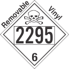 Poison Toxic Class 6.1 UN2295 Removable Vinyl DOT Placard