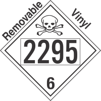 Poison Toxic Class 6.1 UN2295 Removable Vinyl DOT Placard