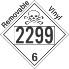 Poison Toxic Class 6.1 UN2299 Removable Vinyl DOT Placard