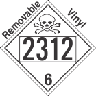Poison Toxic Class 6.1 UN2312 Removable Vinyl DOT Placard