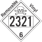 Poison Toxic Class 6.1 UN2321 Removable Vinyl DOT Placard
