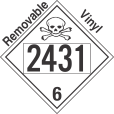 Poison Toxic Class 6.1 UN2431 Removable Vinyl DOT Placard