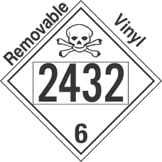 Poison Toxic Class 6.1 UN2432 Removable Vinyl DOT Placard