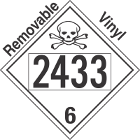 Poison Toxic Class 6.1 UN2433 Removable Vinyl DOT Placard