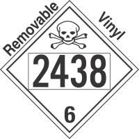 Poison Toxic Class 6.1 UN2438 Removable Vinyl DOT Placard