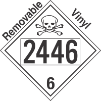 Poison Toxic Class 6.1 UN2446 Removable Vinyl DOT Placard