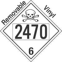 Poison Toxic Class 6.1 UN2470 Removable Vinyl DOT Placard