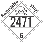 Poison Toxic Class 6.1 UN2471 Removable Vinyl DOT Placard