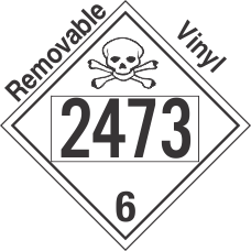 Poison Toxic Class 6.1 UN2473 Removable Vinyl DOT Placard