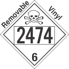 Poison Toxic Class 6.1 UN2474 Removable Vinyl DOT Placard