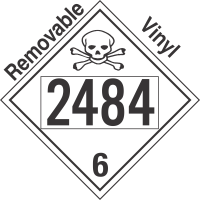 Poison Toxic Class 6.1 UN2484 Removable Vinyl DOT Placard