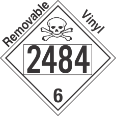 Poison Toxic Class 6.1 UN2484 Removable Vinyl DOT Placard