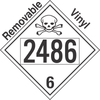 Poison Toxic Class 6.1 UN2486 Removable Vinyl DOT Placard