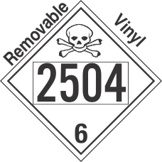 Poison Toxic Class 6.1 UN2504 Removable Vinyl DOT Placard