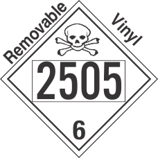 Poison Toxic Class 6.1 UN2505 Removable Vinyl DOT Placard