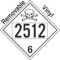 Poison Toxic Class 6.1 UN2512 Removable Vinyl DOT Placard