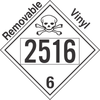 Poison Toxic Class 6.1 UN2516 Removable Vinyl DOT Placard