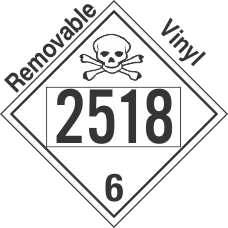 Poison Toxic Class 6.1 UN2518 Removable Vinyl DOT Placard