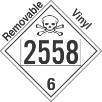 Poison Toxic Class 6.1 UN2558 Removable Vinyl DOT Placard