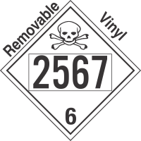 Poison Toxic Class 6.1 UN2567 Removable Vinyl DOT Placard