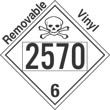 Poison Toxic Class 6.1 UN2570 Removable Vinyl DOT Placard