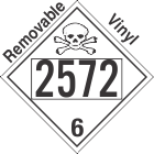Poison Toxic Class 6.1 UN2572 Removable Vinyl DOT Placard