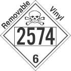 Poison Toxic Class 6.1 UN2574 Removable Vinyl DOT Placard