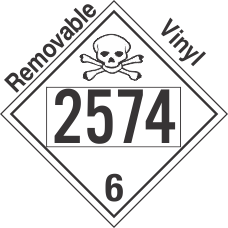 Poison Toxic Class 6.1 UN2574 Removable Vinyl DOT Placard