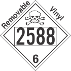 Poison Toxic Class 6.1 UN2588 Removable Vinyl DOT Placard