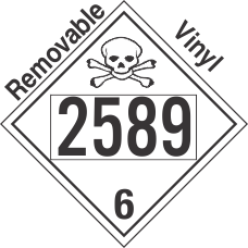 Poison Toxic Class 6.1 UN2589 Removable Vinyl DOT Placard