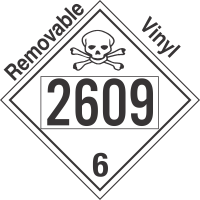 Poison Toxic Class 6.1 UN2609 Removable Vinyl DOT Placard