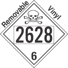 Poison Toxic Class 6.1 UN2628 Removable Vinyl DOT Placard