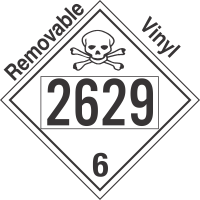 Poison Toxic Class 6.1 UN2629 Removable Vinyl DOT Placard