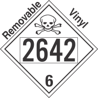 Poison Toxic Class 6.1 UN2642 Removable Vinyl DOT Placard