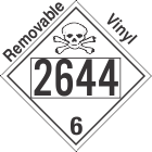 Poison Toxic Class 6.1 UN2644 Removable Vinyl DOT Placard