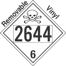 Poison Toxic Class 6.1 UN2644 Removable Vinyl DOT Placard