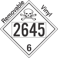 Poison Toxic Class 6.1 UN2645 Removable Vinyl DOT Placard