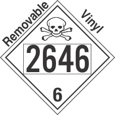 Poison Toxic Class 6.1 UN2646 Removable Vinyl DOT Placard