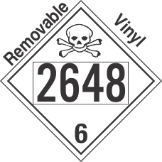 Poison Toxic Class 6.1 UN2648 Removable Vinyl DOT Placard