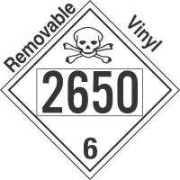 Poison Toxic Class 6.1 UN2650 Removable Vinyl DOT Placard